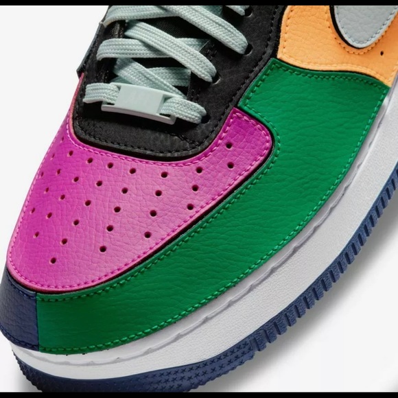 Nike AF 1 Men's 10.5 Shoes Black/Lethal Fuchsia/Orange Chalk/ Grey DB2576-001 - Picture 4 of 10